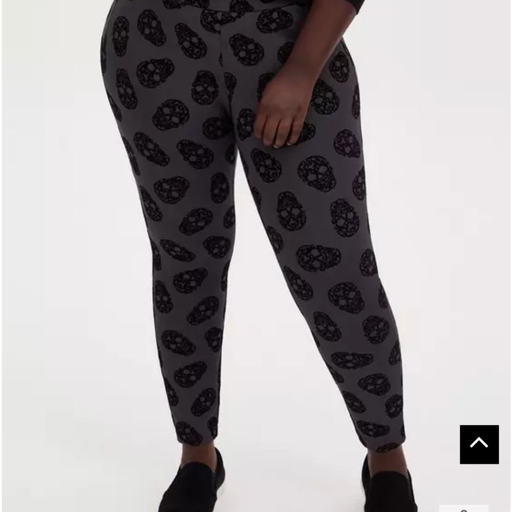 Torrid Pixie Skinny Studio Luxe Ponte High-Rise Flocked Print Pant